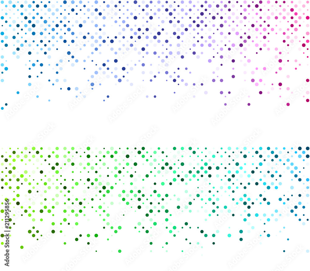 Poster white backgrounds with colorful dotted pattern.