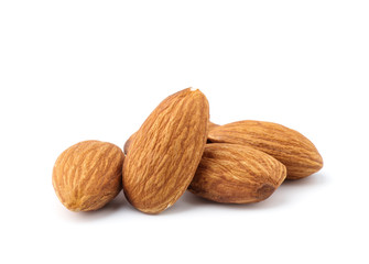 Almonds isolated on white background