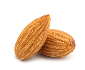 Almonds isolated on white background