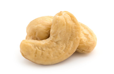 cashew nuts on white background