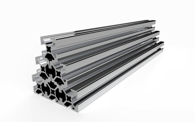Several aluminum profile