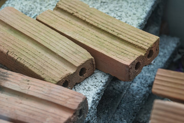 concrete, brick, block, clay for construction