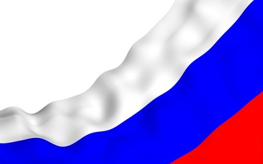 Waving flag of the Russian Federation. The National. State symbol of the Russia. 3D illustration