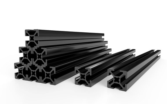 Several aluminum profile