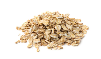 pile of oatmeal isolated on white background