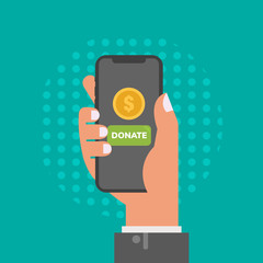 Donate us online vector illustration