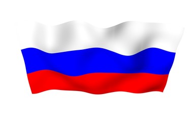 Waving flag of the Russian Federation. The National. State symbol of the Russia. 3D illustration