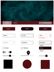 Dark Red vector web ui kit with nebula stars.