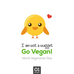 Go vegan vector illustration. vegetarian day design for greeting cards, posters, clothing