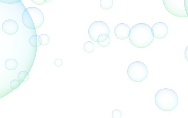 Light pastel colored background with pink bubbles. Wallpaper, texture blue balloons. 3D illustration