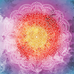 Colorful Mandala, decorative round ornament. Unusual flower shape. Oriental vector, Anti-stress therapy. Yoga logos Vector.