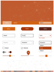 Light Orange vector design ui kit with mosaic, circles.