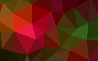 Dark Green, Red vector polygon abstract layout.