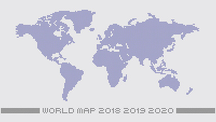 Dotted world map by circle dots