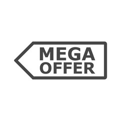 Mega offer price Tags, simple vector illustration