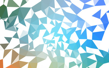 Light Blue, Yellow vector shining triangular backdrop.