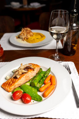 Fish plate with vegetables