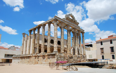 Obraz premium Ancient roman Temple of Diana in Merida,Badajoz,Spain
