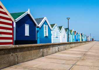 Fototapeta na wymiar Colourful Beach Huts