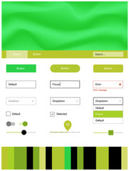 Light Green, Yellow vector web ui kit with lamp shapes.