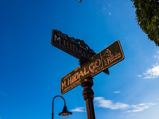 Tequisquiapan, square sign Queretaro, Mexico