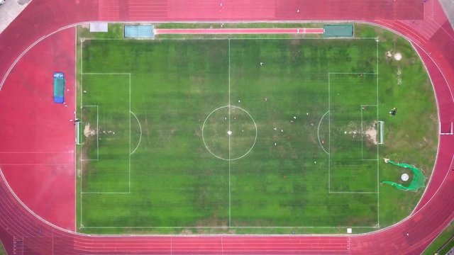 Top view of football court