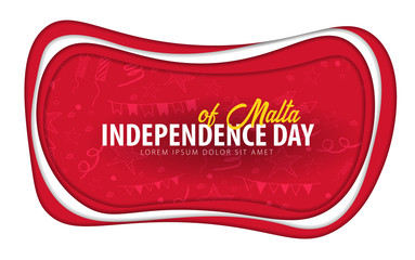 Malta. Independence day greeting card. Paper cut style.