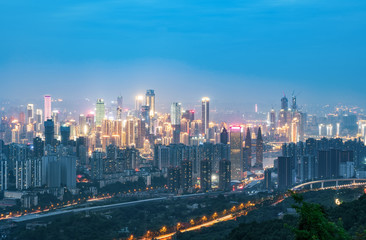 Modern city night scene, Chongqing, China