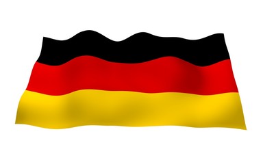 Flag of Germany. Wide format 3D illustration. State symbol of the Federal Republic of Germany. 3D rendering
