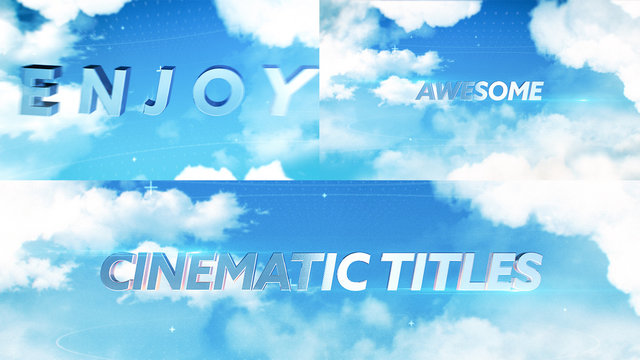 Clouds and Metallic Text Title