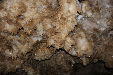 Beautiful crystals of karst caves