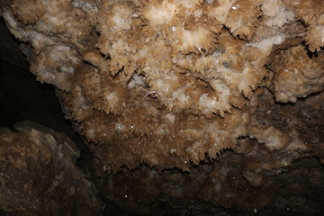 Beautiful crystals of karst caves