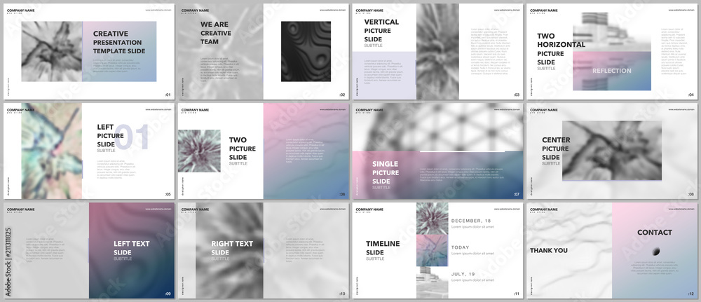 Wall mural minimal presentations design, portfolio vector templates with elements on white background. multipur