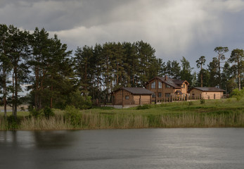 Houses on the shore of the lake