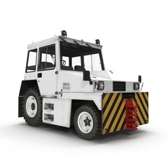 Diesel Aircraft Tow Tractor on white. 3D illustration