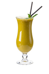 green smoothie on a white background