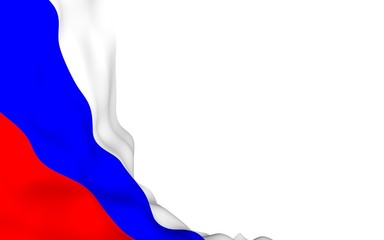 Waving flag of the Russian Federation. The National. State symbol of the Russia. 3D illustration