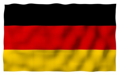 Flag of Germany. Wide format 3D illustration. State symbol of the Federal Republic of Germany. 3D rendering