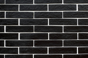 Obraz premium Black brick tiles with white grouting