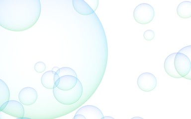 Light pastel colored background with pink bubbles. Wallpaper, texture blue balloons. 3D illustration