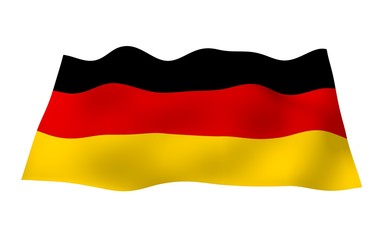 Obraz premium Flag of Germany. Wide format 3D illustration. State symbol of the Federal Republic of Germany. 3D rendering