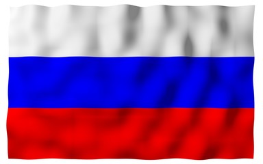 Fototapeta premium Waving flag of the Russian Federation. The National. State symbol of the Russia. 3D illustration