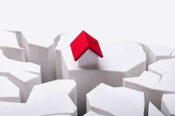 House Model With Red Roof
