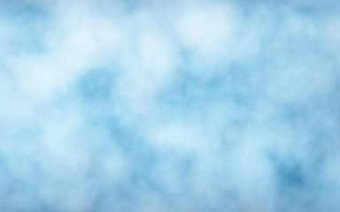 Background of abstract white color smoke isolated on blue color background. The wall of white fog. 3D illustration