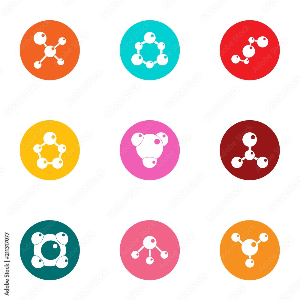 Poster compound icons set. flat set of 9 compound vector icons for web isolated on white background