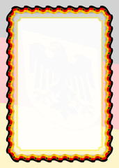 Frame and border of ribbon with Germany flag, template elements for your certificate and diploma. Vector