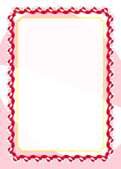 Frame and border of ribbon with Greenland flag, template elements for your certificate and diploma. Vector