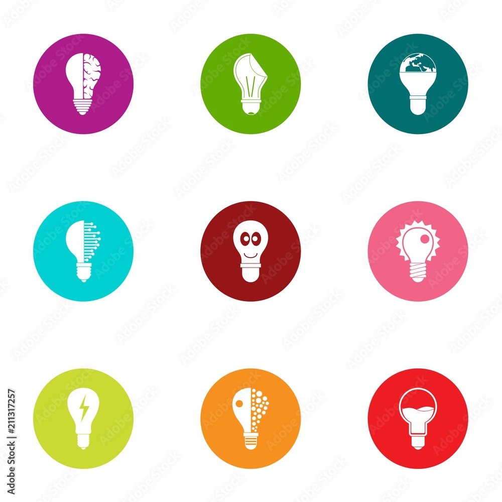 Poster lantern icons set. flat set of 9 lantern vector icons for web isolated on white background