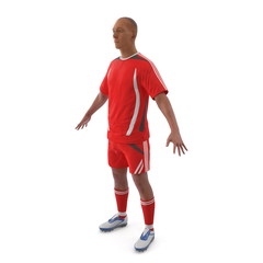 Fototapeta na wymiar Portrait of professional soccer player. Isolated on white 3D Illustration