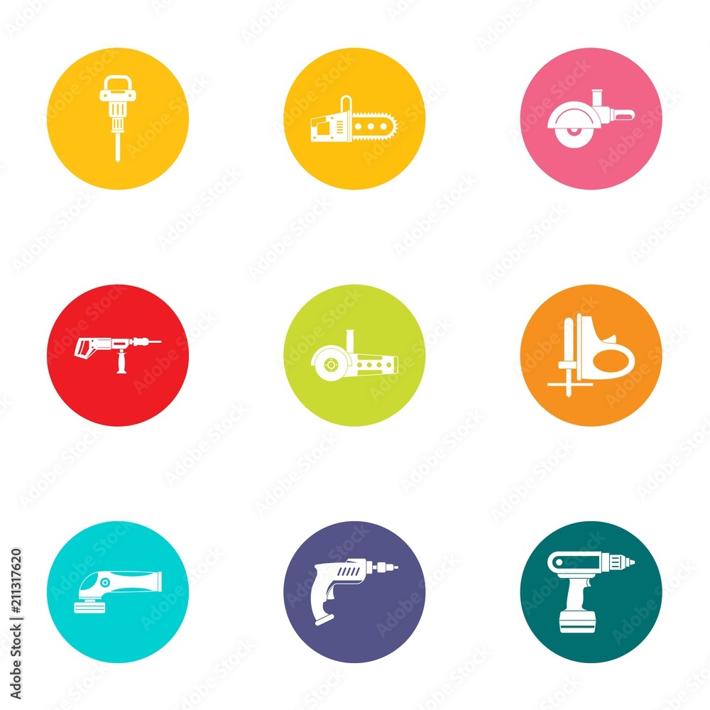 Poster saw icons set. flat set of 9 saw vector icons for web isolated on white background